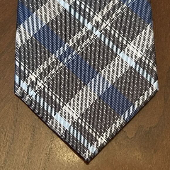 Platinum Designs Blue Gray Hand Made 100% Polyester Men’s Neck Tie Made In China - Picture 1 of 9